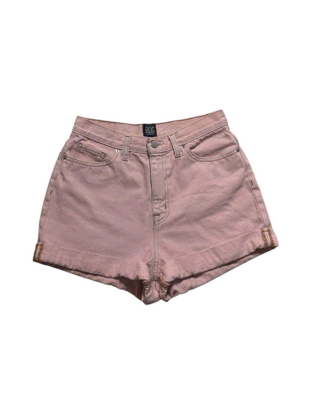 BDG Soft Pink High-Rise Denim Shorts